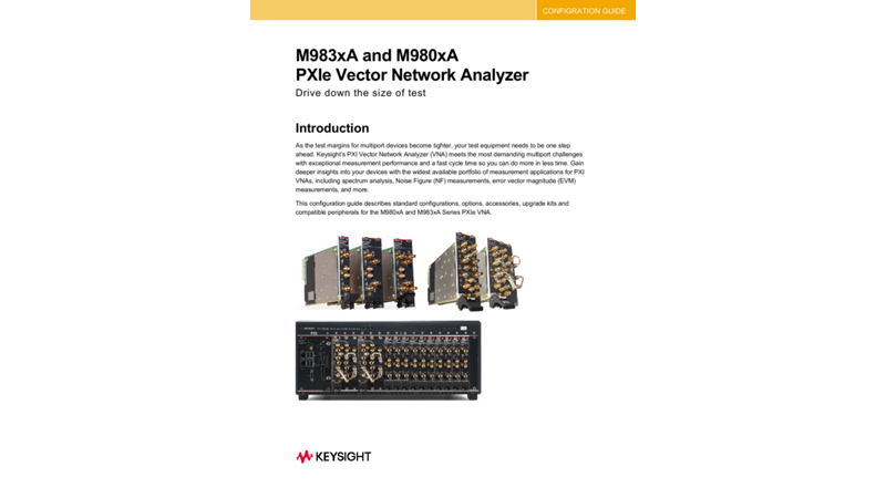 M980xA and M983xA Series PXIe Vector Network Analyzer